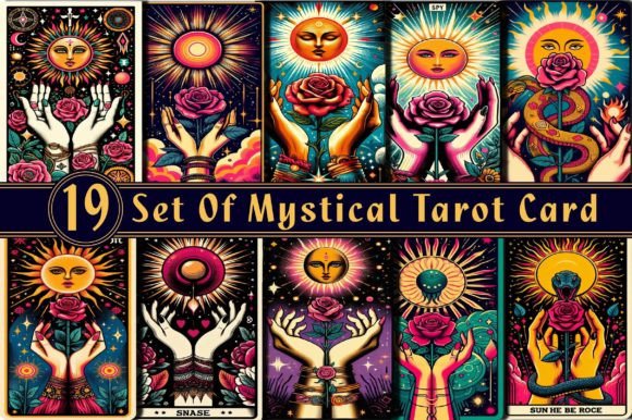 Download Set of Mystical Tarot Card Design - Mystical Collection