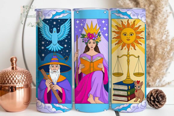 Download Mystical Tarot Card 20oz Tumbler Wrap - Mystical Collection