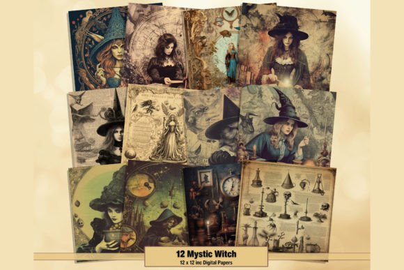 Download Mystic Witch Digital Paper Dark Academia - Premium Resources
