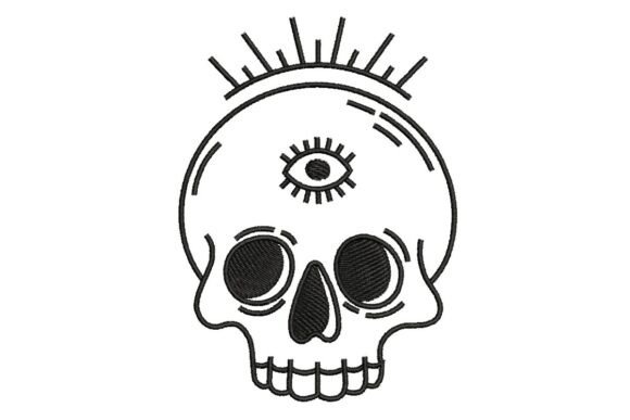 Download Mystical Third Eye Skull Outline Embroidery Design - Premium Resources