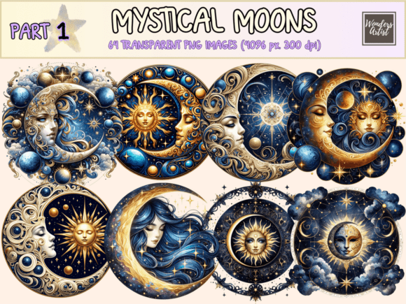 Download Mystical Moons Clipart - Mystical Collection