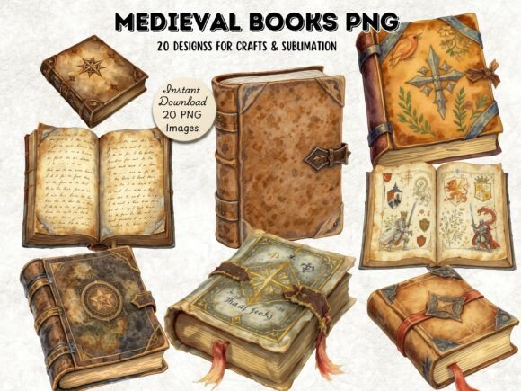 Download Medieval Books Clip Art Bundle - Premium Resources